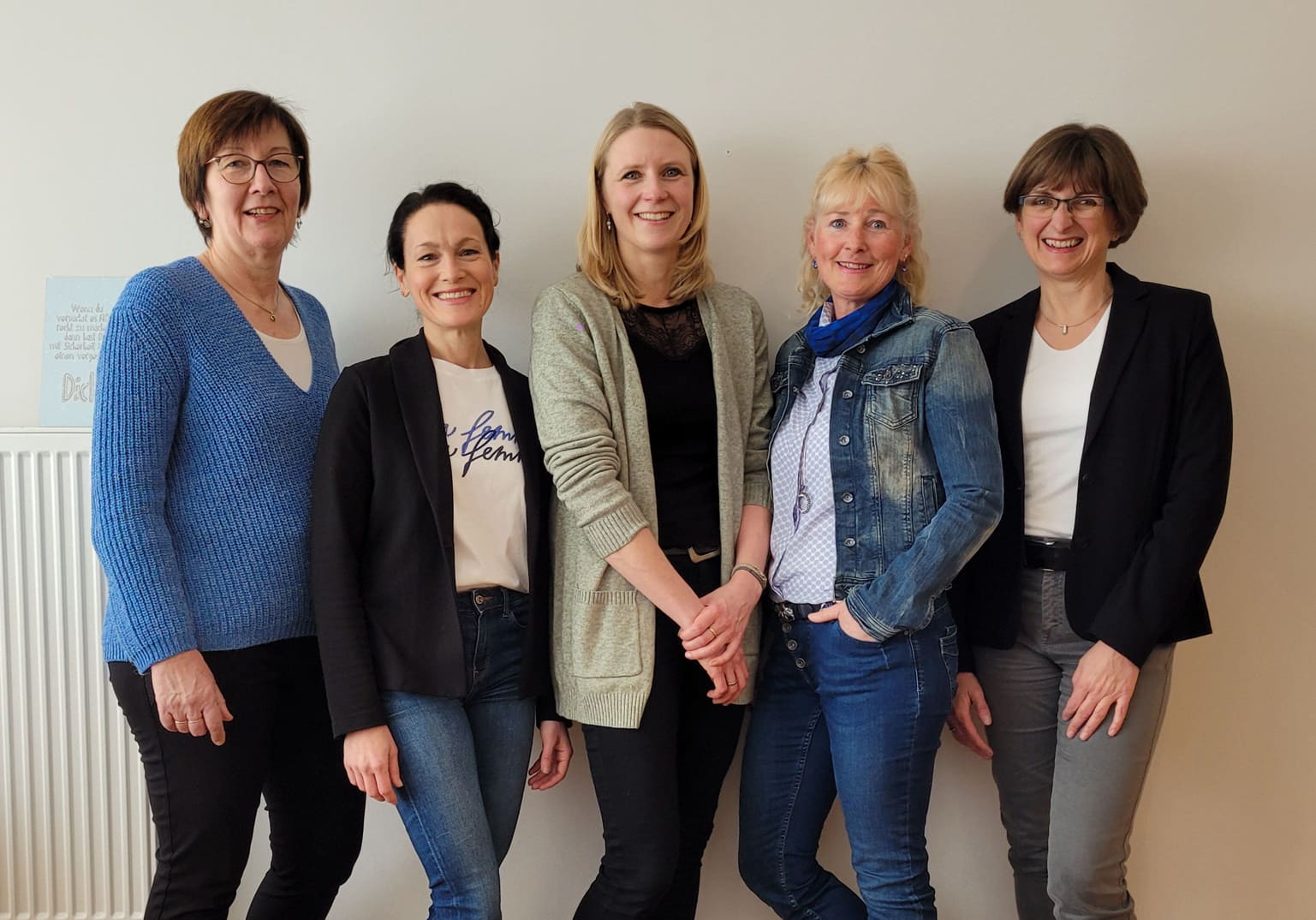 Unser Vorstand: Angelika Bohlen, Sonja Weißenborn, Antje Ruhmann, Birgit Bals-Teckentrup, Gaby Trampe (von links)