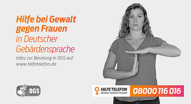 Bild der Homepage hilfe bei Gewalt gegen Frauen in Deutscher Gebärdensprache